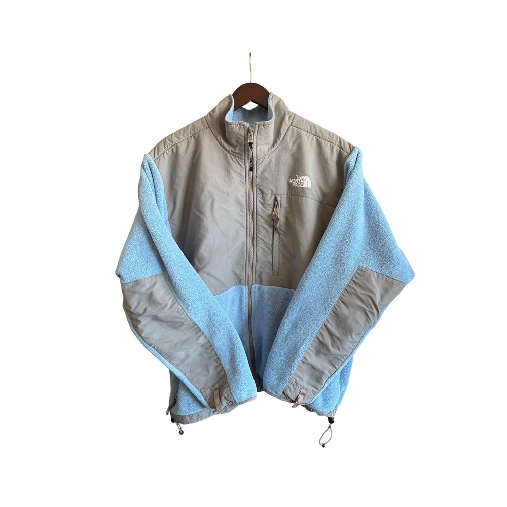 The North Face Light Blue and Tan Fleece Jacket